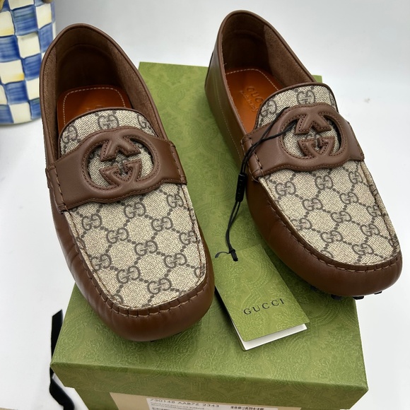 Men’s Gucci AYRTON INTERLOCKING G LOAFERS SIZE 10.5 MADE IN ITALY - Picture 1 of 16